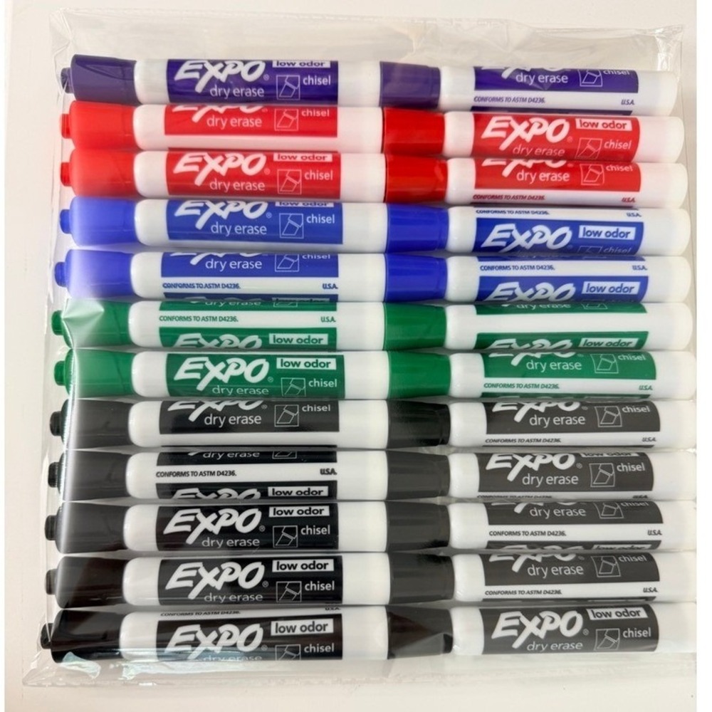 Expo Dry Erase Markers 24 Count Chisel Tip Multi Color Bulk Pack NWT